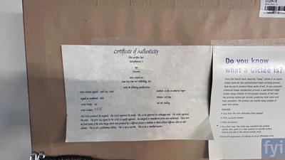 SIGN IN NUMBERED PRINT OF CONTEMPORARY ART BY ARTIST DEROSIER 705/950 WITH CERTIFICATE OF AUTHENTICITY