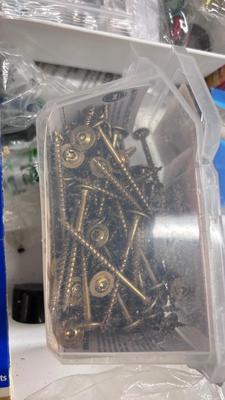 DRAWER PACKED WITH A VARIETY OF DIFFERENT HARDWARE