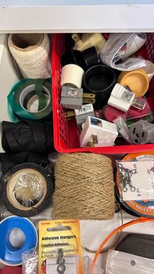 ANOTHER DRAWER PACKED WITH ALL SORTS OF HARDWARE AND HOUSEHOLD NEEDS