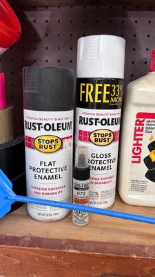 GARAGE CHEMICALS, SPRAY PAINTS, CHARCOAL LIGHTER FLUID AND MORE!
