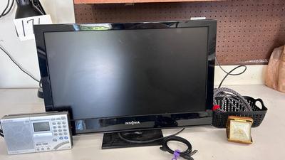 SONY DIGITAL TRANSISTOR RADIO, 22” INSIGNIA MONITOR/TELEVISION
