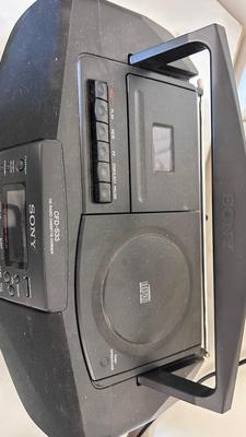 SONY BOOM BOX, POWER STRIP WITH USB PORTS AND EXTENSION CORDS