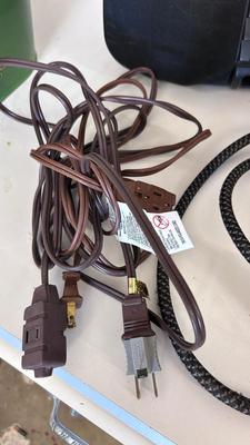 SONY BOOM BOX, POWER STRIP WITH USB PORTS AND EXTENSION CORDS