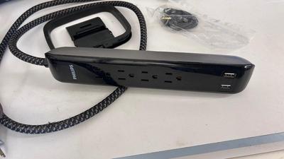 SONY BOOM BOX, POWER STRIP WITH USB PORTS AND EXTENSION CORDS