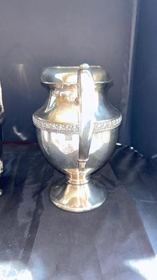 BRISTOL SILVER-PLATE BY POOLE WAYER PITCHER AND ICE BUCKET
