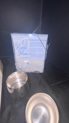 LENOX WEDDING GIFT BOXES, SILVER PLATE NO STEM WINE OR BRANDY GLASSES AND MORE!