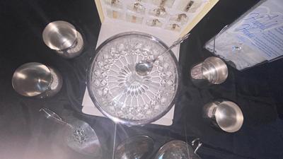 LENOX WEDDING GIFT BOXES, SILVER PLATE NO STEM WINE OR BRANDY GLASSES AND MORE!