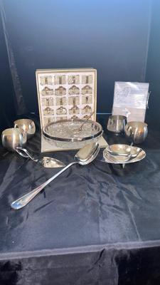 LENOX WEDDING GIFT BOXES, SILVER PLATE NO STEM WINE OR BRANDY GLASSES AND MORE!