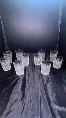 10 ON THE ROCKS CRYSTAL PINEAPPLE CUT PATTERN GLASSES
