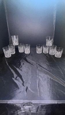 10 ON THE ROCKS CRYSTAL PINEAPPLE CUT PATTERN GLASSES