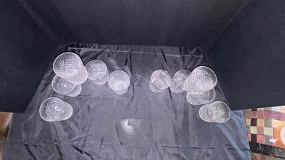 10 ON THE ROCKS CRYSTAL PINEAPPLE CUT PATTERN GLASSES
