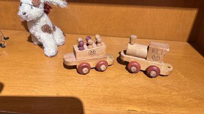 ADRIAN TARON & SONS HUMPTY DUMPTY , MONTGOMERY SCHOOLHOUSE VERMONT TOY TRAIN CARS, FUNNY LITTLE ROBOT BUG AND MORE