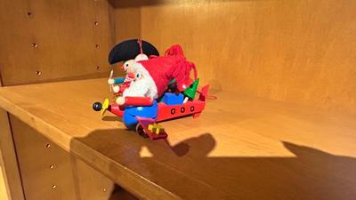 HAND CRAFTED STEINBACH GERMANY CHRISTMAS ORNAMENTS , STOCKING HOLDERS AND FITZ & FLOYD CANDY DISH