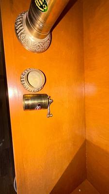 BRASS TURKISH STYLE MANUAL SPICE AND COFFEE GRINDERS WITH COLLECTION CHAMBER