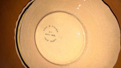 WEDGWOOD Etruria ENGLAND HAND PAINTED PEASANT PATTERN RICH AND FISCHER 5th AVE
