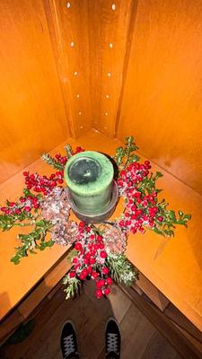 PRETTY HAND PAINTED GLASS ORNAMENTS AND CENTERPIECE