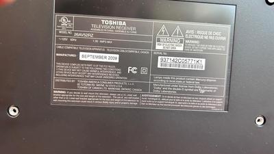 TOSHIBA 26” FLATSCREEN TV/COMPUTER MONITOR W/REMOTE