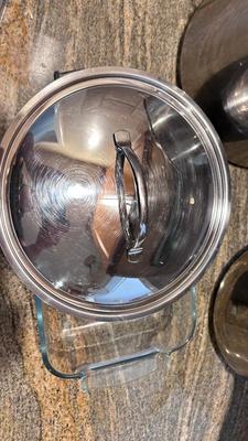 BAKING SHEET, STAINLESS STEEL COOKWARE AND PYREX CASSEROLE/CAKE PAN