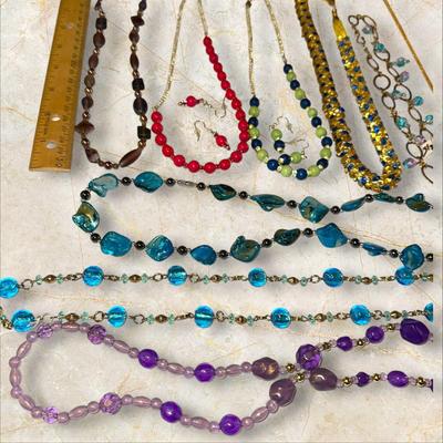 Lot of Beaded Necklaces, Most Handmade