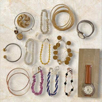 Lot of Bracelets, Many Beaded, & 2 Watches (untested)