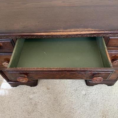 Solid Wood Desk with Stool and Mirror (BB2-BM)