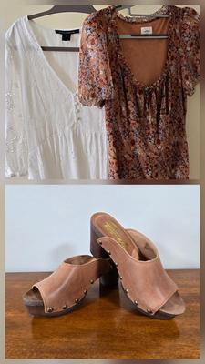 LOT 169W: Two Summer Dresses with Matching Pair of Clog Mule