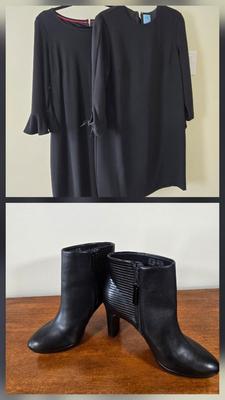 LOT 175W: Two Little Black Dresses and CK Boots