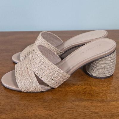 LOT 179W: Cork Wedge Sandals and Heeled Slip on Sandals