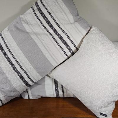 LOT 206H: Two XL and One Smaller Sized Throw Pillows