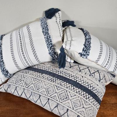 LOT 207H: Three Textured Throw Pillows