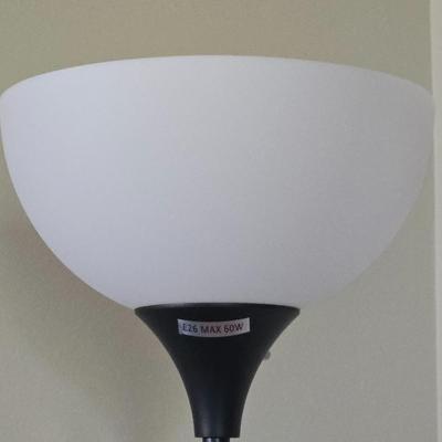 LOT 208H: Dorm Room Essentials/ Floor Lamp, Clothes Hamper, Hanging Shelf Organizer, and Hand Vacuum