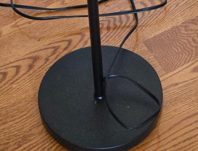 LOT 208H: Dorm Room Essentials/ Floor Lamp, Clothes Hamper, Hanging Shelf Organizer, and Hand Vacuum