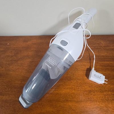 LOT 208H: Dorm Room Essentials/ Floor Lamp, Clothes Hamper, Hanging Shelf Organizer, and Hand Vacuum