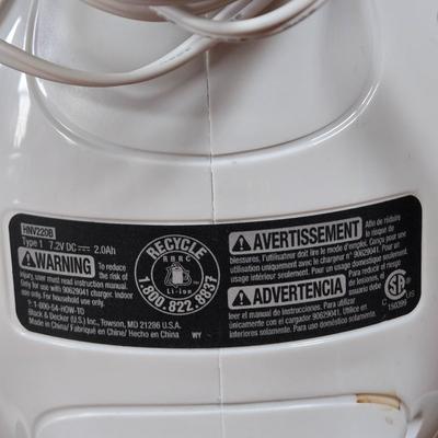 LOT 208H: Dorm Room Essentials/ Floor Lamp, Clothes Hamper, Hanging Shelf Organizer, and Hand Vacuum