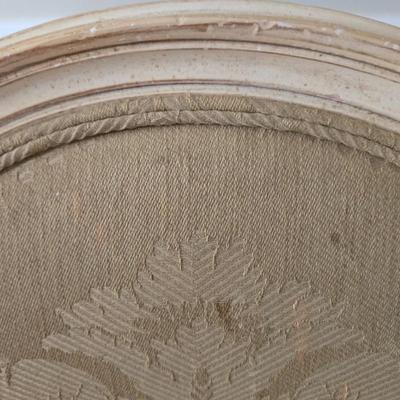 LOT 210H: Stanley Furniture Night Stand, Upholstered Chair, Large Wooden Framed Mirror, and Decorative Lamp