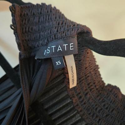 LOT 213W: Two Black Dresses, Wedge Open Toed Shoes, and Two Black Belts