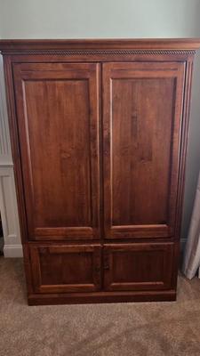 LOT 217W: Ethan Allen Wood Armoire/ Entertainment Center