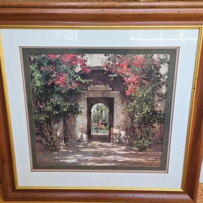 LOT 228H: Framed Print of Flowered Doorway by Cyrus Afsary