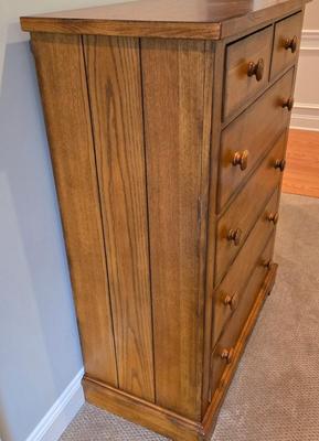LOT 235X: Wood Dresser with Mirror and Chest of Drawers