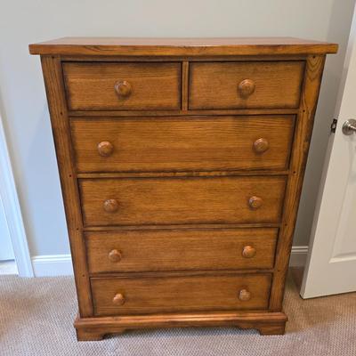 LOT 235X: Wood Dresser with Mirror and Chest of Drawers