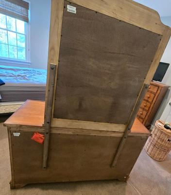 LOT 235X: Wood Dresser with Mirror and Chest of Drawers