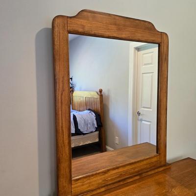 LOT 235X: Wood Dresser with Mirror and Chest of Drawers