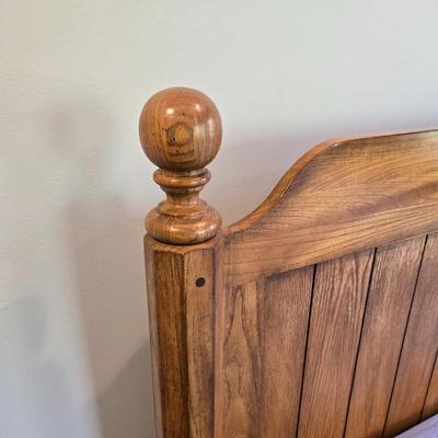 LOT 237X: Wooden Full Size Bed Frame and Storage Bench for Foot of the Bed