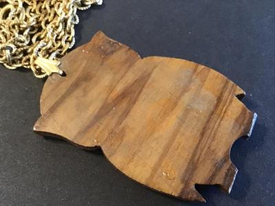 Vintage Carved Owl Necklace