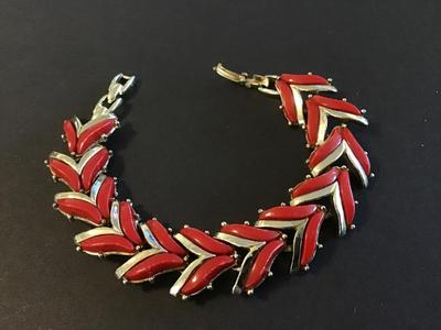 Vintage Thermoset Red Gold Tone Bracelet