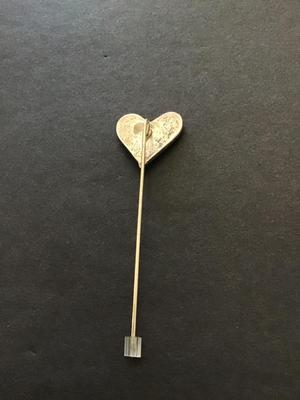 Vintage heart shaped abalone Shell stick pin