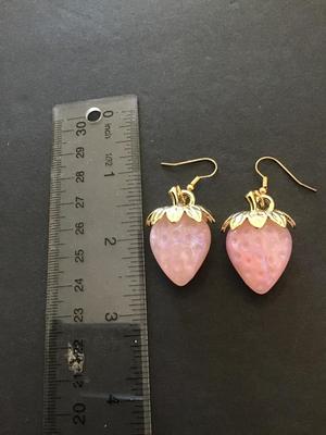 Cute strawberry dangle earrings