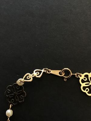 Vintage Avon gold tone faux Pearl link bracelet