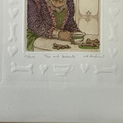 Sale Photo Thumbnail #1274: "Buddies" 255/350, measures: 9.75" wide x 8.5" high
"Tea & Biscuits" 77/300, measures: 9.75" high x 8.5" wide