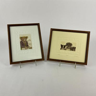 Sale Photo Thumbnail #1272: "Buddies" 255/350, measures: 9.75" wide x 8.5" high
"Tea & Biscuits" 77/300, measures: 9.75" high x 8.5" wide